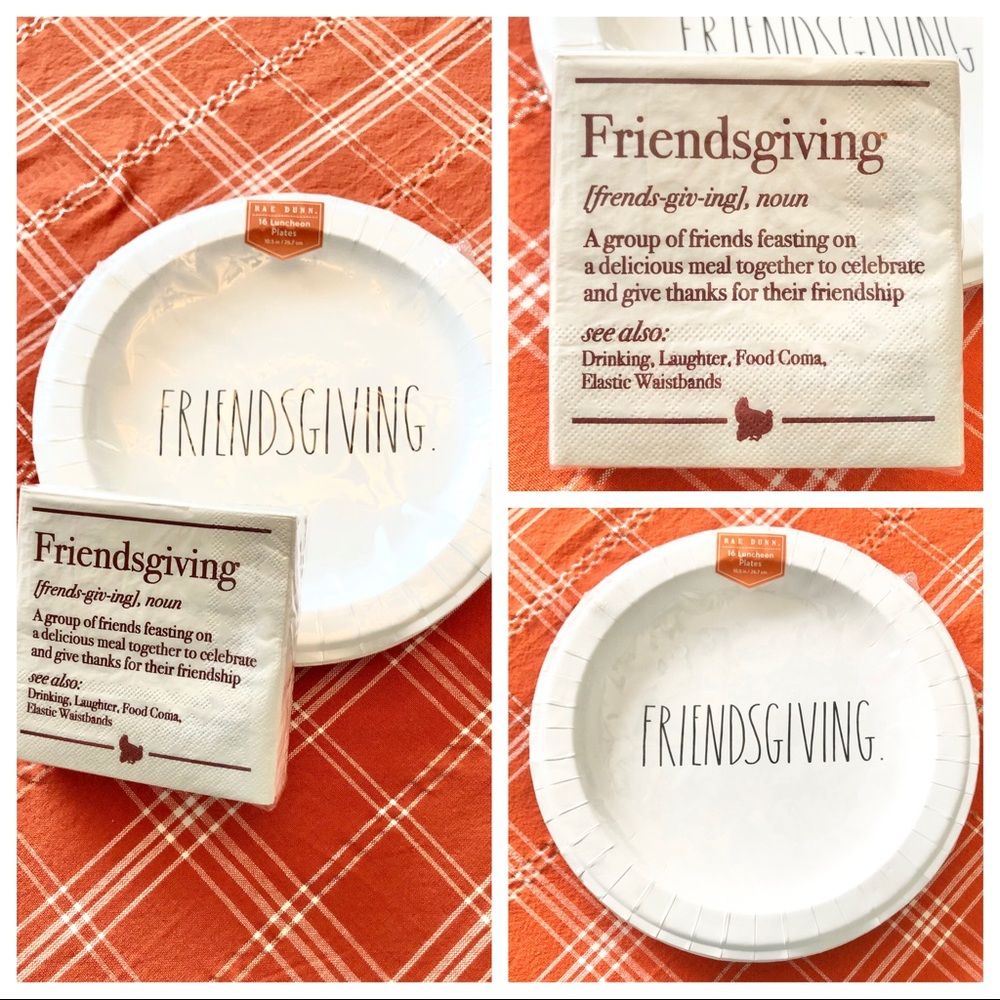 🆕Rae Dunn FRIENDSGIVING Party Plates Bundle - Picture 1 of 5